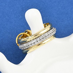 Brass Micro Pave Cubic Zirconia Finger Rings&nbsp;RJEW-D325-01PG-07