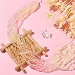 10 Strands Transparent Gradient Color Glass Beads Strands&nbsp;GLAA-CJ0002-09C