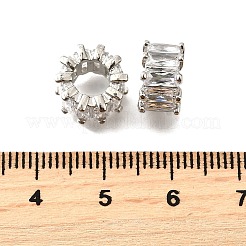 Brass Micro Pave Cubic Zirconia European Spacer Beads&nbsp;KK-L230-09P
