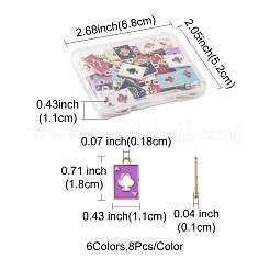 48Pcs 6 Colors Alloy Pendant&nbsp;ENAM-FS0002-61
