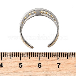 304 Stainless Steel Adjustable Open Cuff Rings&nbsp;RJEW-V011-03GP