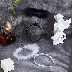 2Pcs 2 Colors Plastic Mesh Hair Band&nbsp;AJEW-PH0012-69