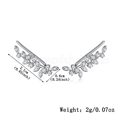 Sterling Silver Leaf Jewelry Set with Zirconia Earrings Necklace and Ring Elegant Daily Wear&nbsp;OV8225-1