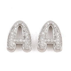 Brass Micro Pave Clear Cubic Zirconia Beads&nbsp;KK-D232-23P