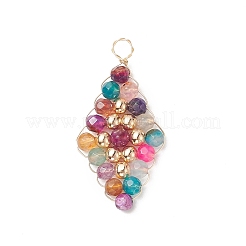 Natural Mixed Stone Copper Wire Wrapped Pendants&nbsp;PALLOY-JF02012
