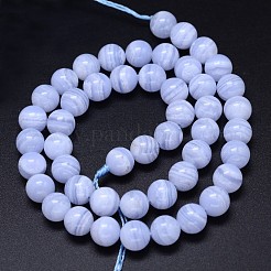 Grade AA Natural Blue Lace Agate Beads Strands&nbsp;G-F222-30-4mm