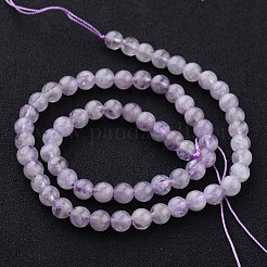 Natural Lavender Amethyst Round Bead Strands&nbsp;G-O134-08-8mm-01