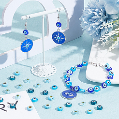 60pcs 5 colors Handmade Evil Eye Lampwork Beads&nbsp;LAMP-NB0001-87