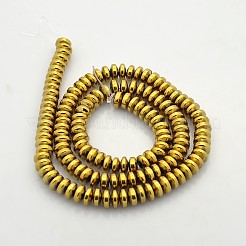 Electroplate Non-magnetic Synthetic Hematite Rondelle Beads Strands&nbsp;G-J216B-06