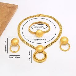 Iron Mesh Chain Bracelets & Earrings & Necklaces Sets for Women&nbsp;YW1644