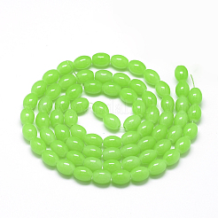 Baking Paint Glass Beads Strands&nbsp;X-DGLA-S115-8x6mm-Y09