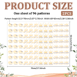 PET Film Crown Pattern Ceramics Clay Water Transfer Paper&nbsp;DIY-WH0504-122