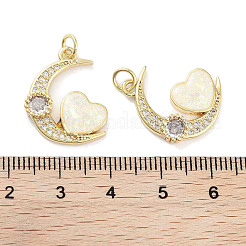 Brass Micro Pave Clear Cubic Zirconia Pendants&nbsp;KK-L213-047G