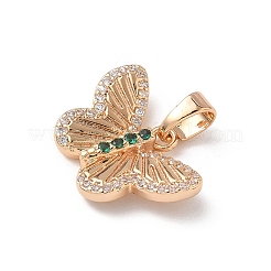 Brass Micro Pave Cubic Zirconia Pendants&nbsp;KK-D369-05G