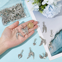 60Pcs Wing Alloy Pendant Decorations&nbsp;HJEW-ME00122