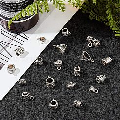 Tibetan Style Alloy Tube Bails&nbsp;TIBEB-NB0001-09AS