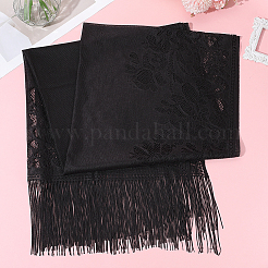 Polyester Lace Tassels Gauze Scarf for Women&nbsp;AJEW-WH20077-040B