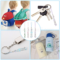 4Pcs Acrylic & Glass Mobile Straps&nbsp;HJEW-HS00026