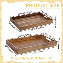 2Pcs 2 Styles Wood Storage Trays&nbsp;AJEW-BC0011-19