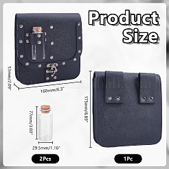 Rectangle PU Leather Medieval Waist Belt Bag with 2Pcs Glass Potion Bottles&nbsp;AJEW-WH0696-575B