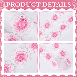 Polyester Flower Lace Ribbon&nbsp;OCOR-WH20001-03B