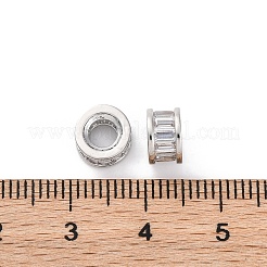 Brass Micro Pave Cubic Zirconia Spacer Beads&nbsp;KK-Z084-08P