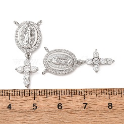 Religion Brass Micro Pave Clear Cubic Zirconia Pendants&nbsp;CU-CBAD809-01P
