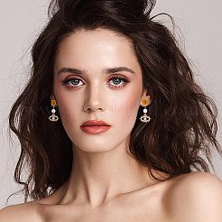 16Pcs 8 Colors Brass Glass Stud Earring Findings&nbsp;DIY-FH0004-50