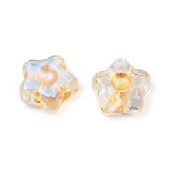 Electroplate and Golden Metal Enlaced Glass Beads&nbsp;EGLA-T029-02M