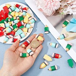 60Pcs Pencil Opaque Resin Cabochons&nbsp;CRES-HS0001-03