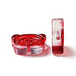 Spray Painted Transparent Glass Beads&nbsp;GLAA-F119-04