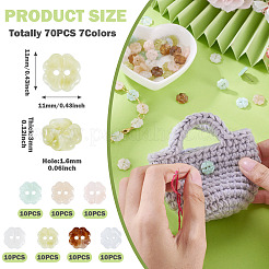 70Pcs 7 Colors Resin Buttons&nbsp;BUTT-TA0001-42