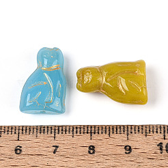 Baking Paint and Golden Metal Enlaced Glass Beads&nbsp;DGLA-T004-27M