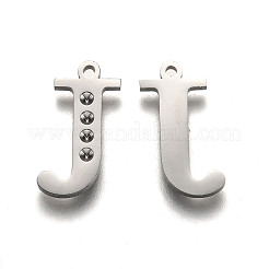 Tarnish Resistant 304 Stainless Steel Letter Pendant Rhinestone Settings&nbsp;STAS-Y006-61P-J