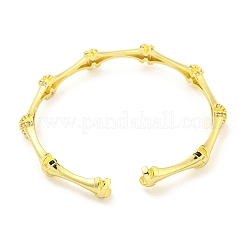 Letter X Brass Micro Pave Clear Cubic Zirconia Open Cuff Bangles for Women&nbsp;BJEW-Z062-08G