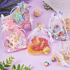 50Pcs 5 Styles Hot Stamping Organza Gift Bags&nbsp;OP-TA0001-03