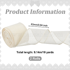 10 Yards Burlap Ribbons&nbsp;SRIB-WH0026-11A