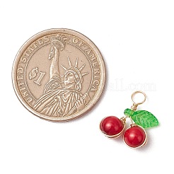12Pcs 12 Colors Pearlized Glass Pearl Cherry Pendants&nbsp;PALLOY-JF03474
