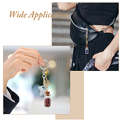 7 Chakra Natural Red Aventurine & Red Jasper & Green Aventurine & Tiger Eye & Synthetic Turquoise & Amethyst & Lapis Lazuli Chips inside Glass Wishing Bottle Pendant Decorations&nbsp;HJEW-FH00146