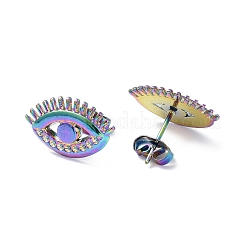 Ion Plating(IP) 304 Stainless Steel Eye Stud Earring Findings&nbsp;EJEW-I285-07MC
