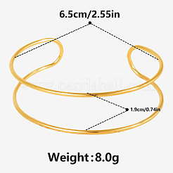 304 Stainless Steel Double Layer Cuff Bangles for Women&nbsp;KC9358-2