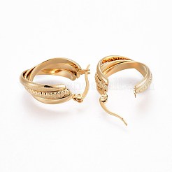 Ion Plating(IP) 304 Stainless Steel Triple Hoop Earrings&nbsp;EJEW-P176-01G