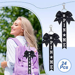 24Pcs Polyester & Rhinestone Keychains&nbsp;KEYC-TW0001-01