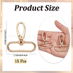 15Pcs Alloy Swivel Clasps&nbsp;FIND-GF0008-19LG