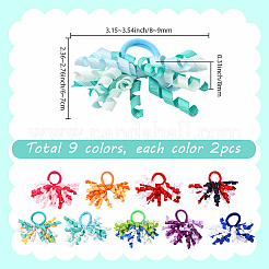 18Pcs 9 Colors Polyester Elastic Hair Ties&nbsp;OHAR-SP0001-02B