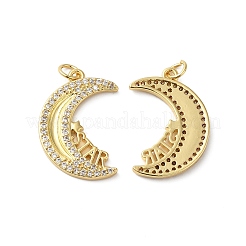 Rack Plating Brass Pave Cubic Zirconia Pendants&nbsp;KK-O142-33G