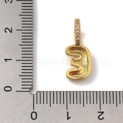 Brass Micro Pave Cubic Zirconia Pendants&nbsp;KK-K345-13E-G