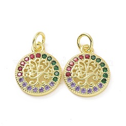 Brass Micro Pave Colorful Cubic Zirconia Pendants&nbsp;KK-E068-VF091