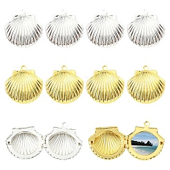 10Pcs 2 Colors Rack Plating Brass Locket Pendants&nbsp;KK-YW9D8D-01