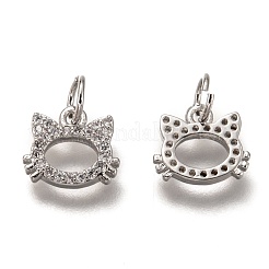 Brass Micro Pave Clear Cubic Zirconia Charms&nbsp;ZIRC-B002-55P